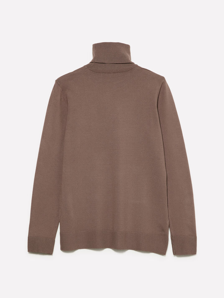 Brown regular fit turtleneck - women's high neck sweaters - Brown | Sisley image number 2